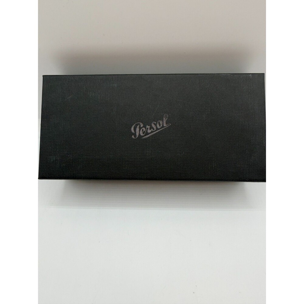 Persol Eyeglass Sunglasses Case Black Leather w/ Box Cloth & Booklet OEM